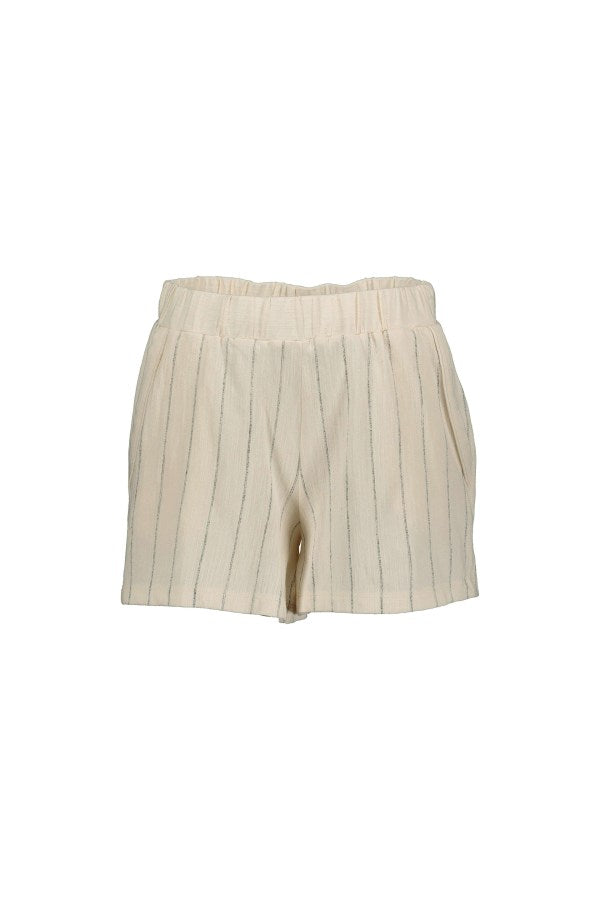 Striped Organic Cotton Shorts In Off White