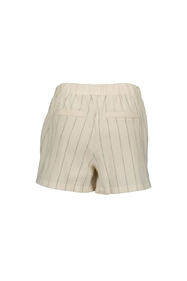 Striped Organic Cotton Shorts In Off White