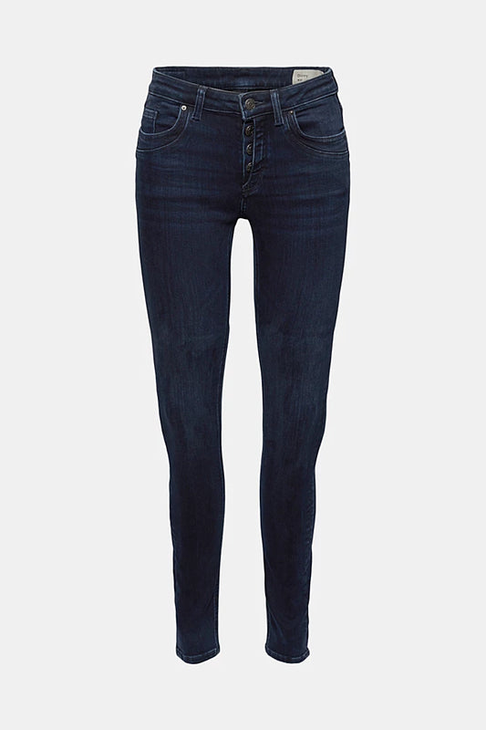 Button-fly jeans with a cashmere texture