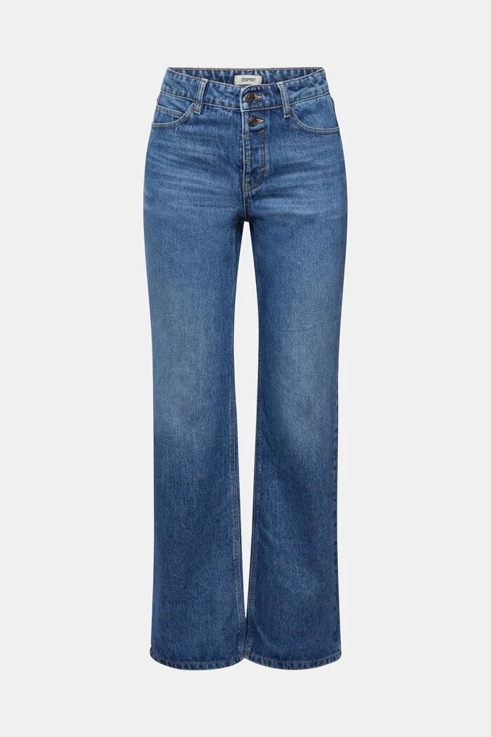 Cropped Flared Western Bootcut in Medium Blue Wash 32 Length