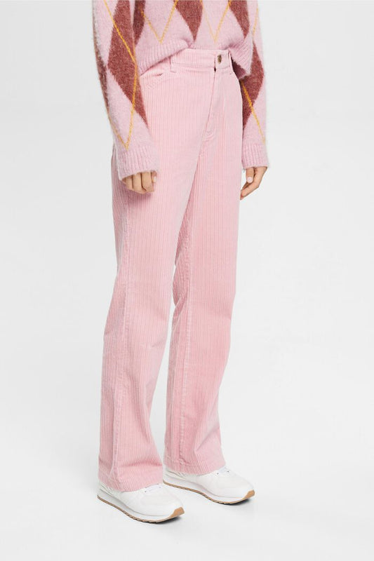 Wide Cord Trousers in Pink