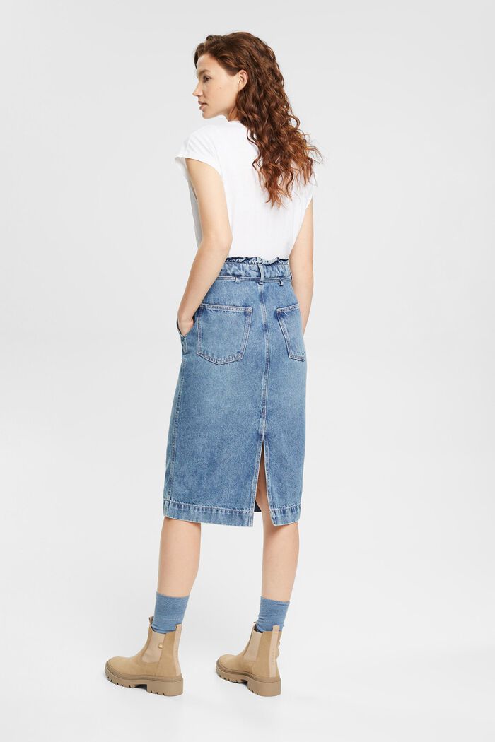 Denim Skirt with Paperbag Waistband