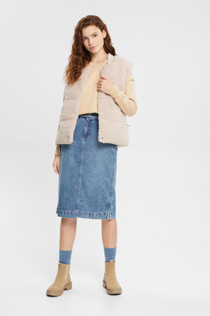 Denim Skirt with Paperbag Waistband