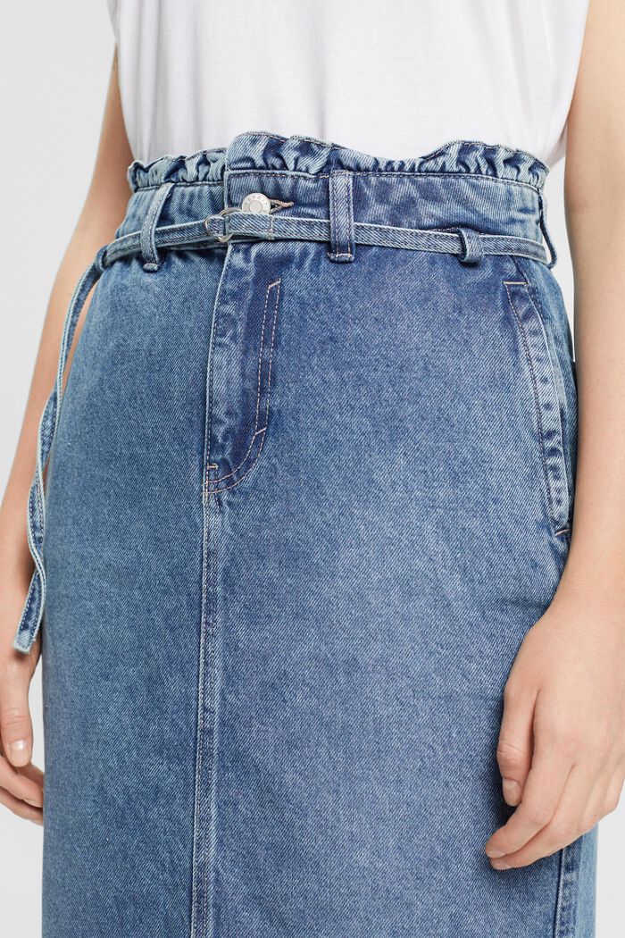 Denim Skirt with Paperbag Waistband