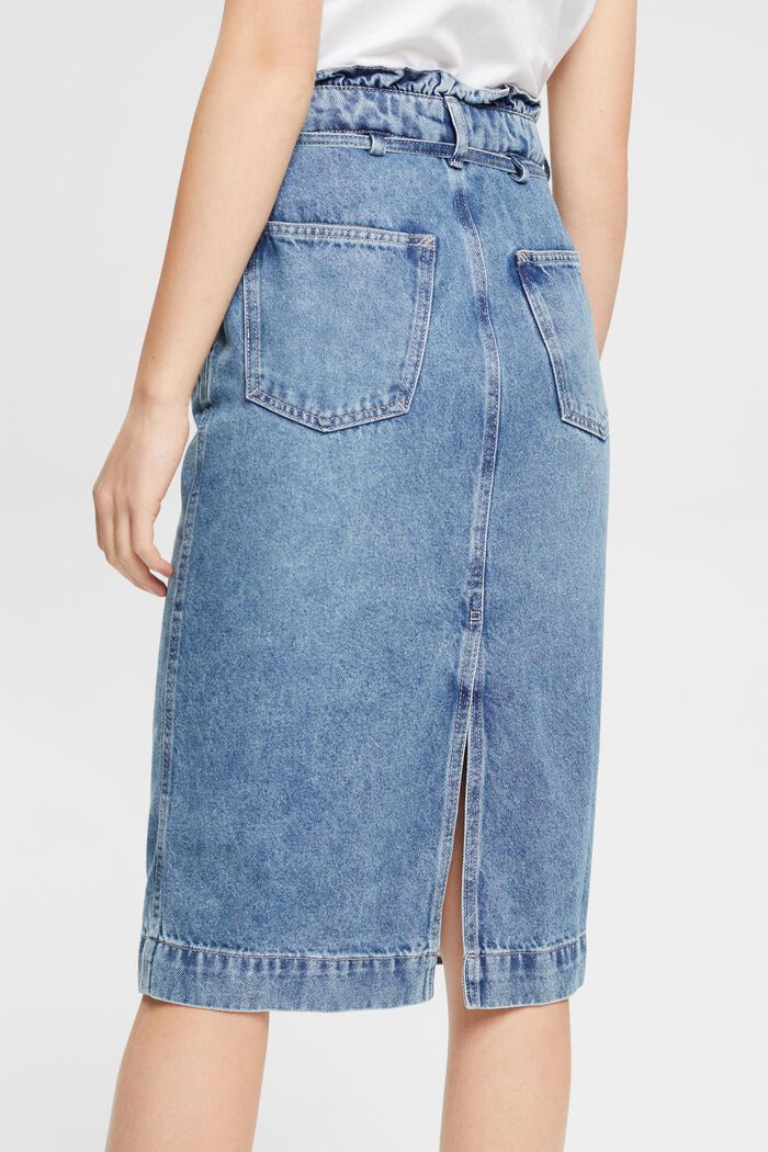 Denim Skirt with Paperbag Waistband