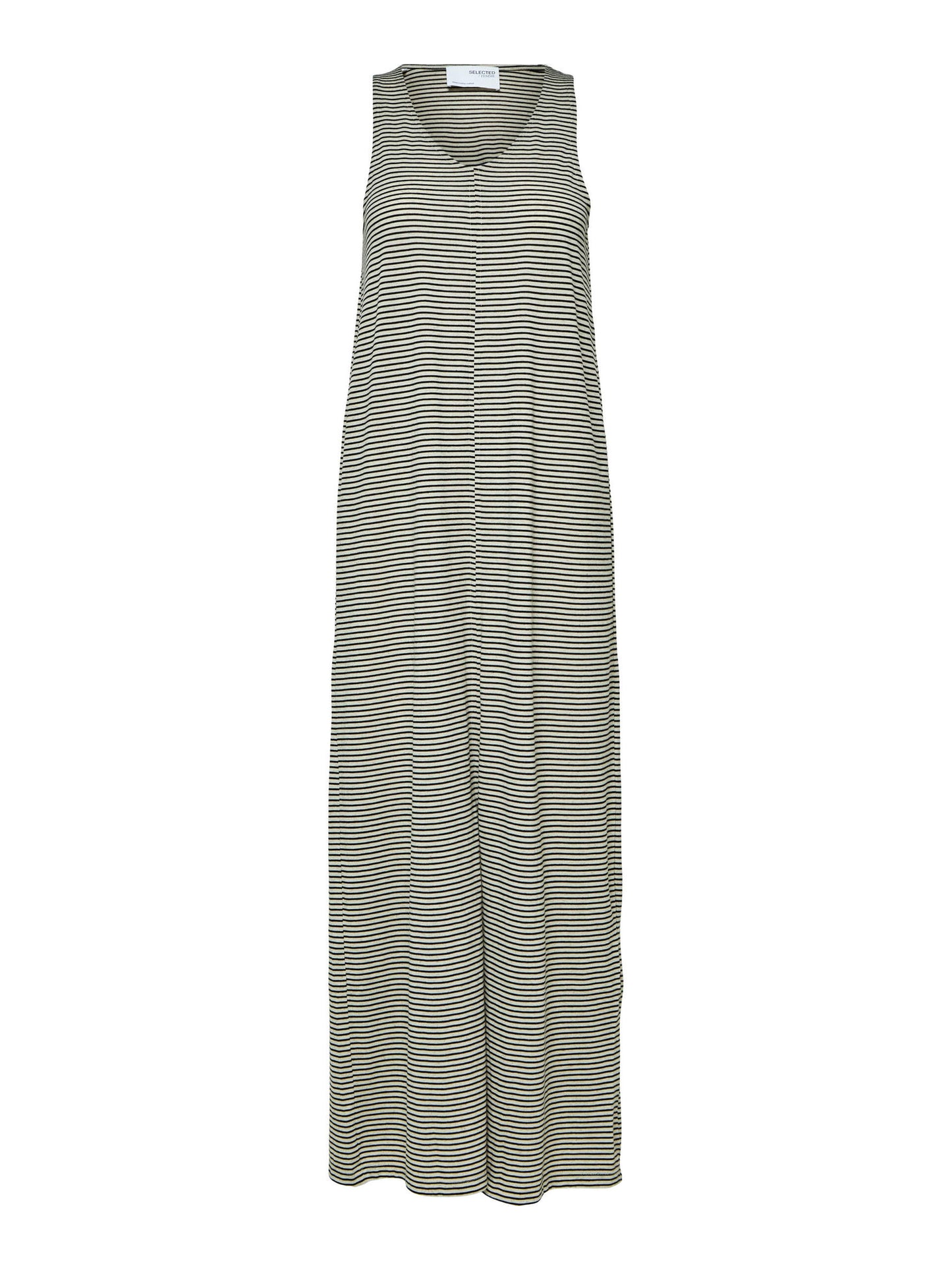 Striped Maxi Dress with V Neck