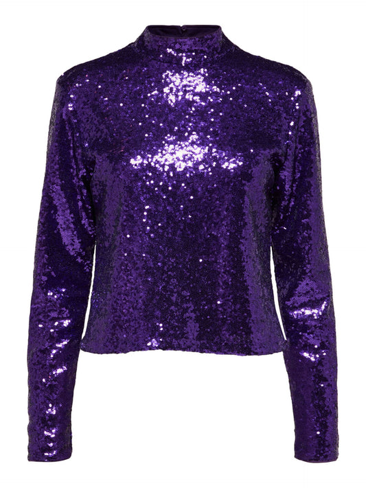 Sequin Top in Acai