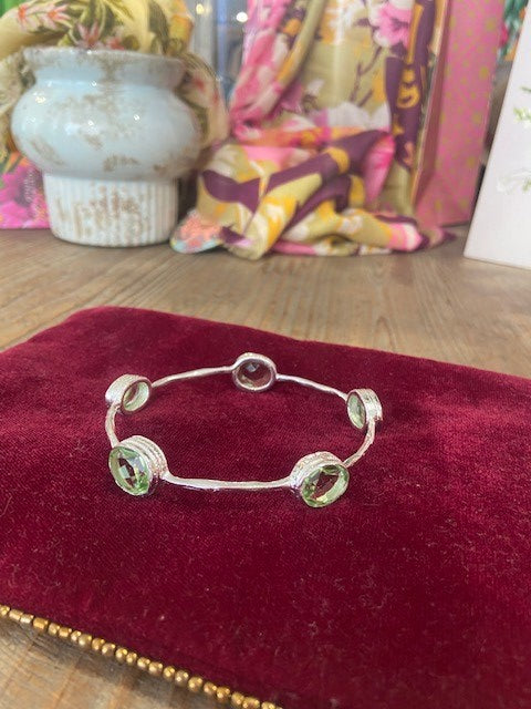 Silver Bracelet with Assorted Stones