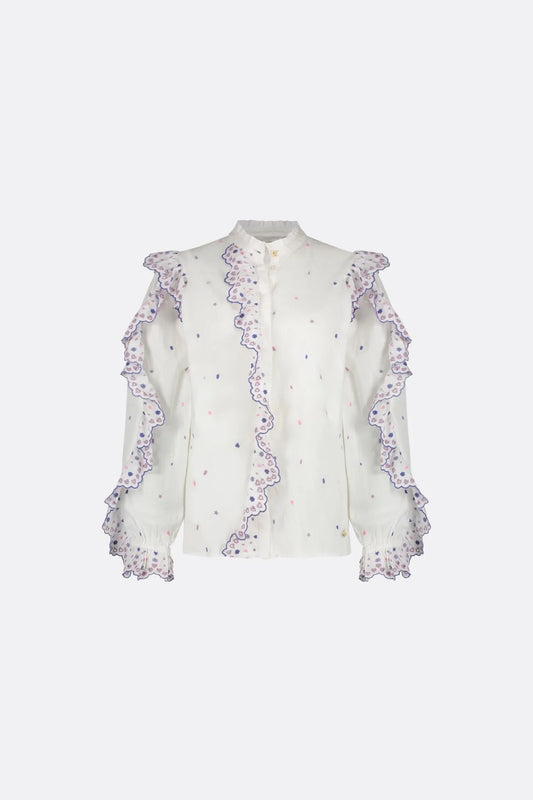 Josie Shirt in Cream and Lilac