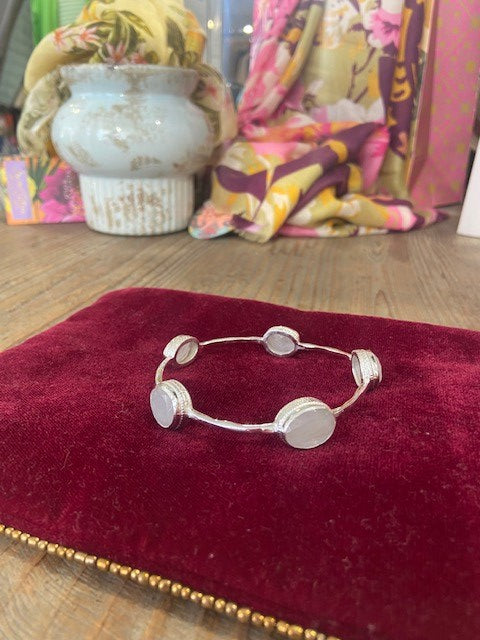 Silver Bracelet with Assorted Stones