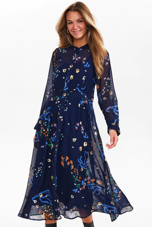 Nukyndall Dress in Navy