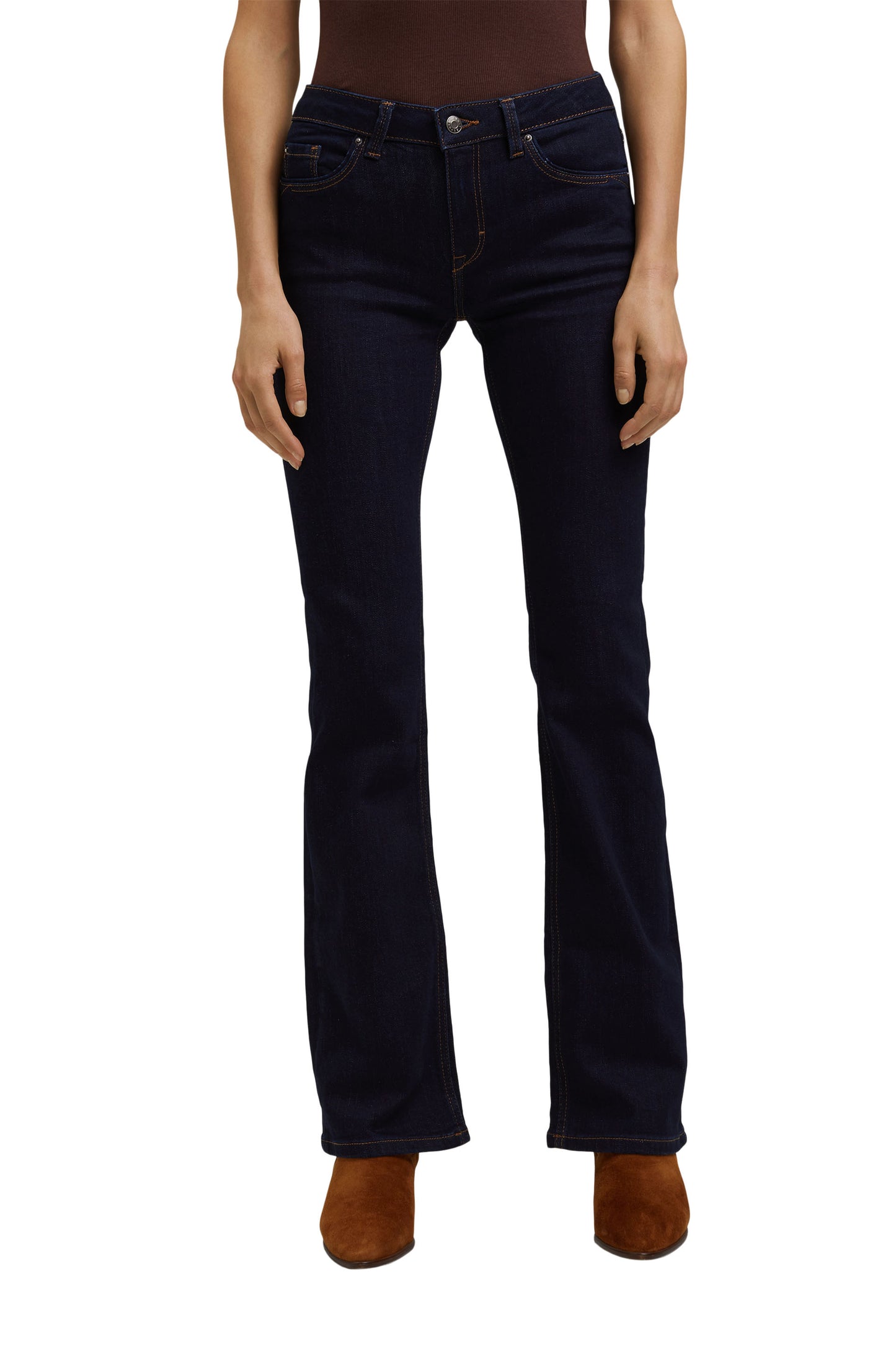 Basic Bootcut Jeans Containing Organic Cotton Blue Rinse