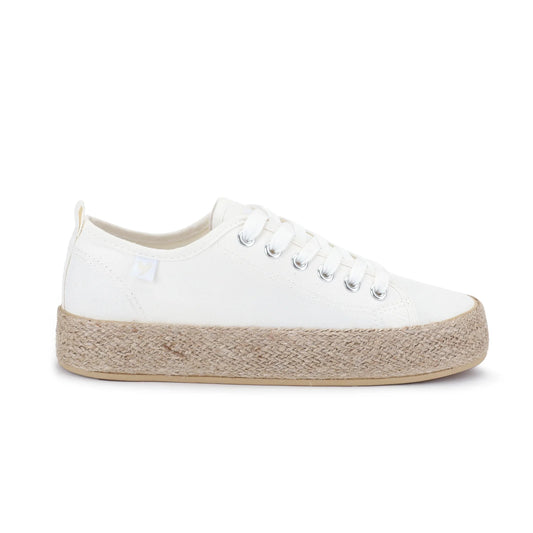 White Canvas Espadrille Sneakers