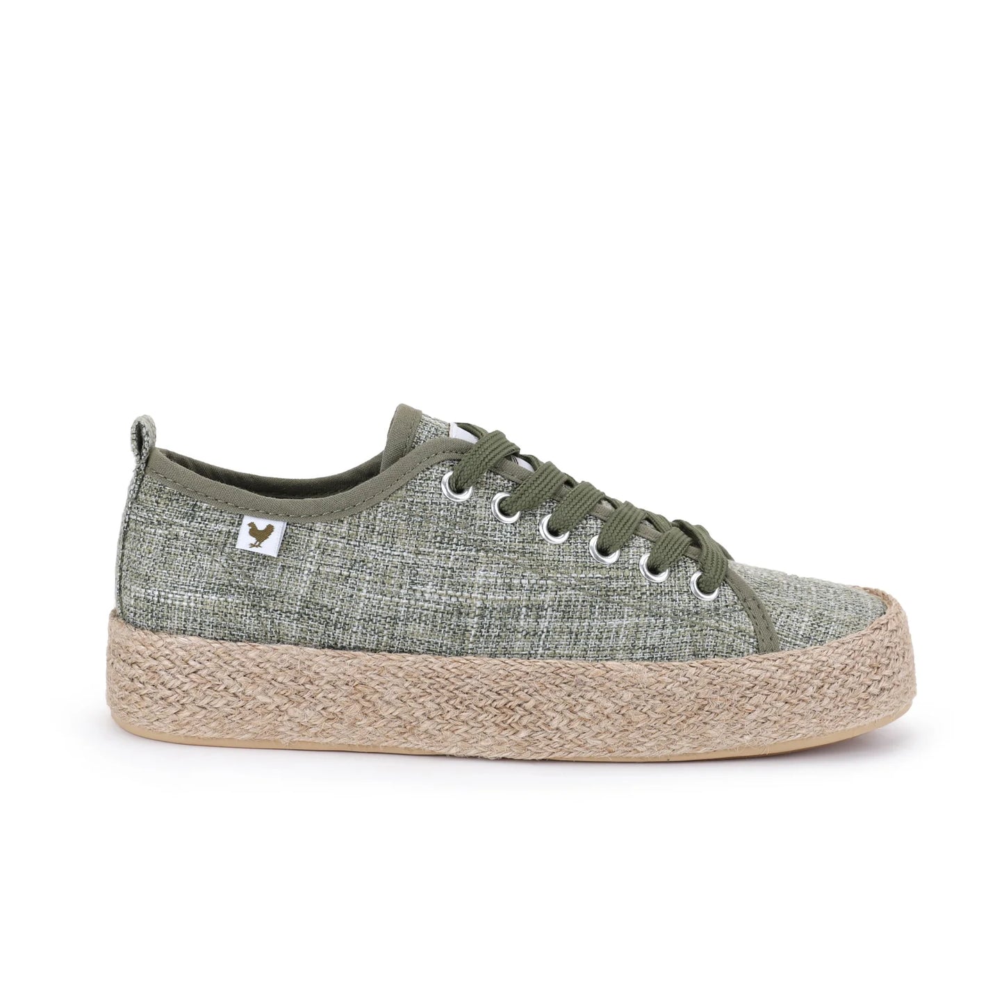 Khaki Linen Espadrille Sneakers