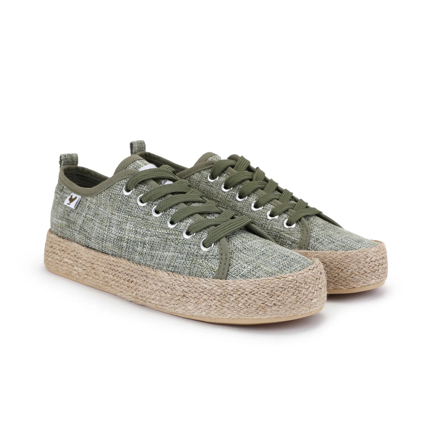 Khaki Linen Espadrille Sneakers