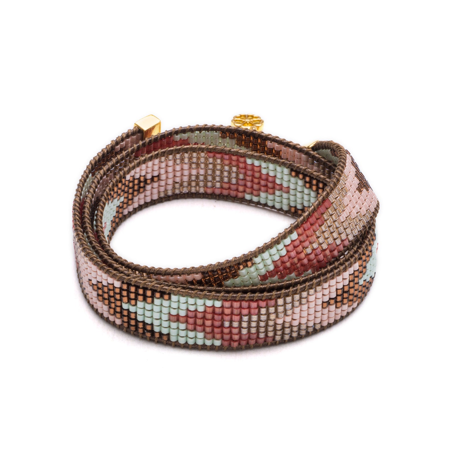 Mari Leather and Bead Wrap Bracelet