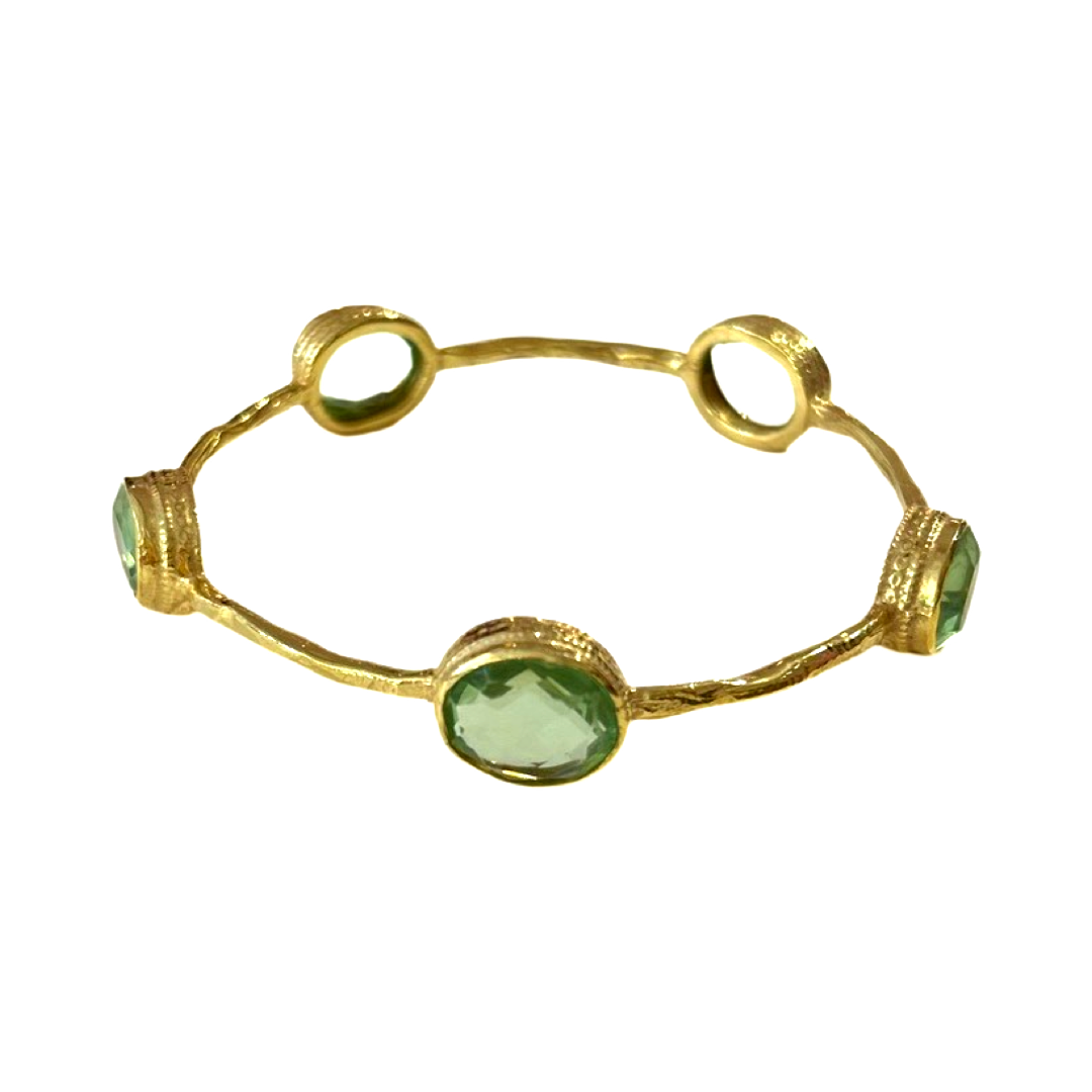 Gold Bracelet with Large Assorted Stones