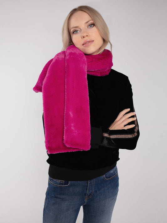 Lexington Slot Through Faux Fur Scarf in Pink