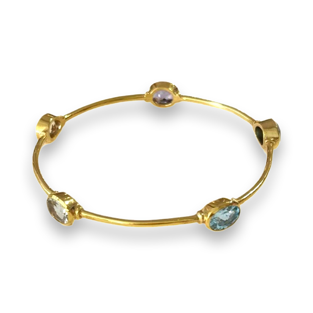 Gold Bracelet with Medium Assorted Stones