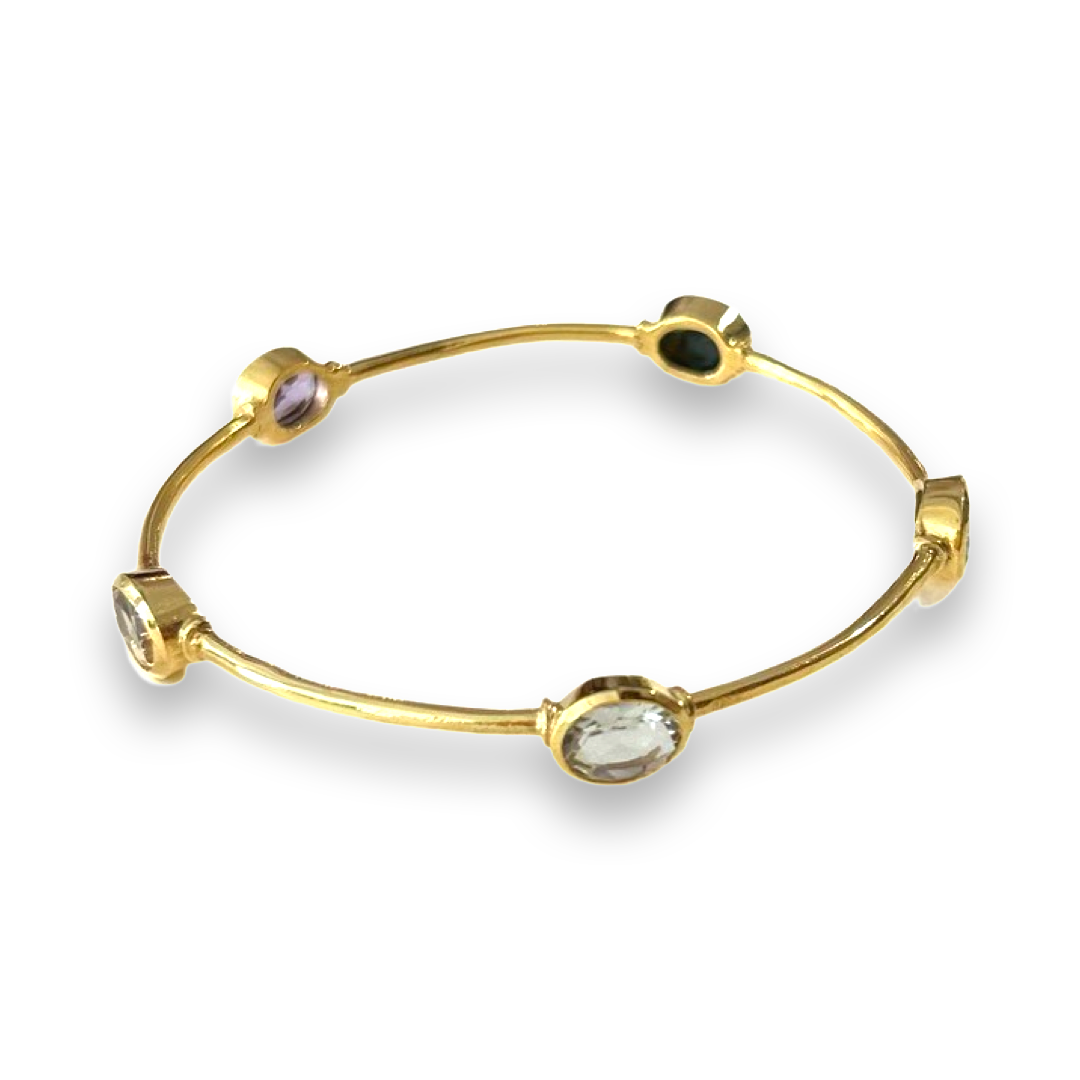 Gold Bracelet with Medium Assorted Stones