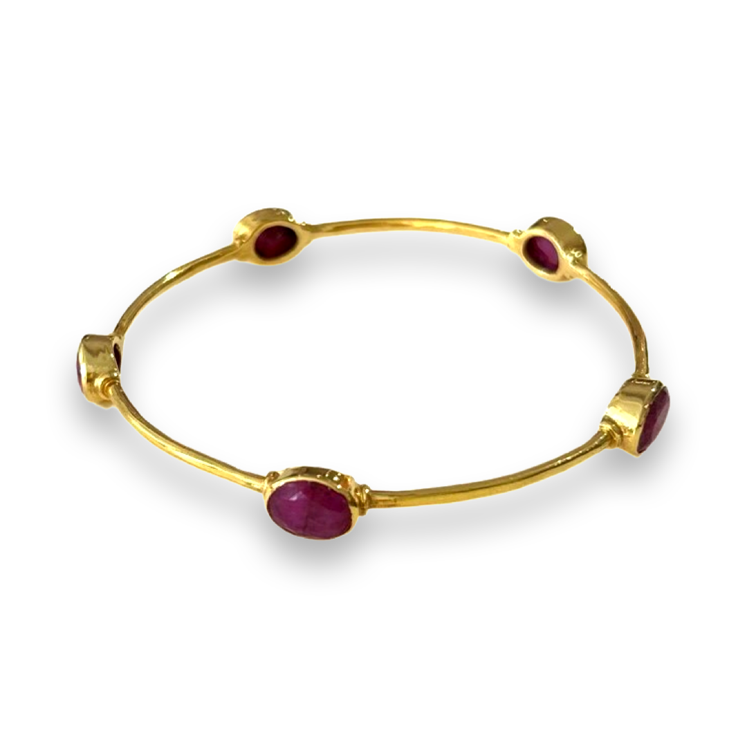 Gold Bracelet with Medium Assorted Stones