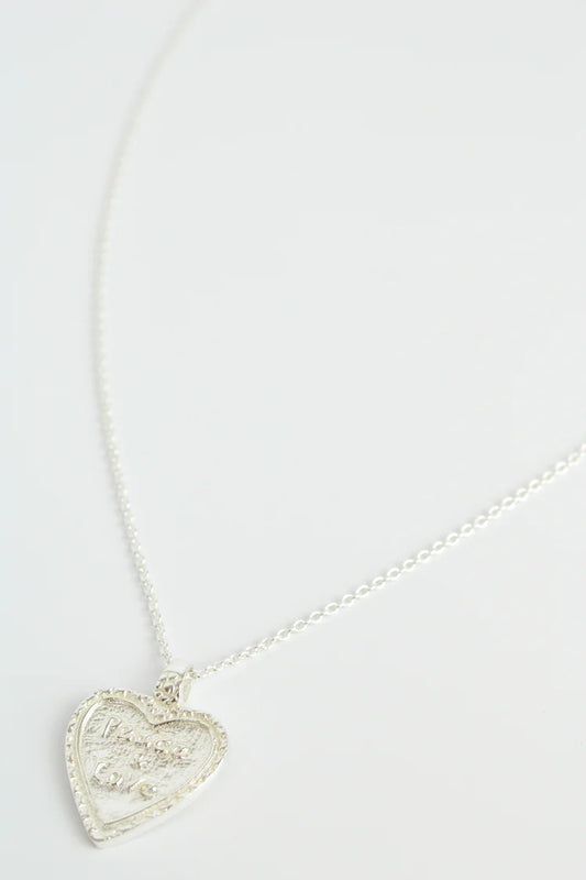 Silver Peace and Love Necklace