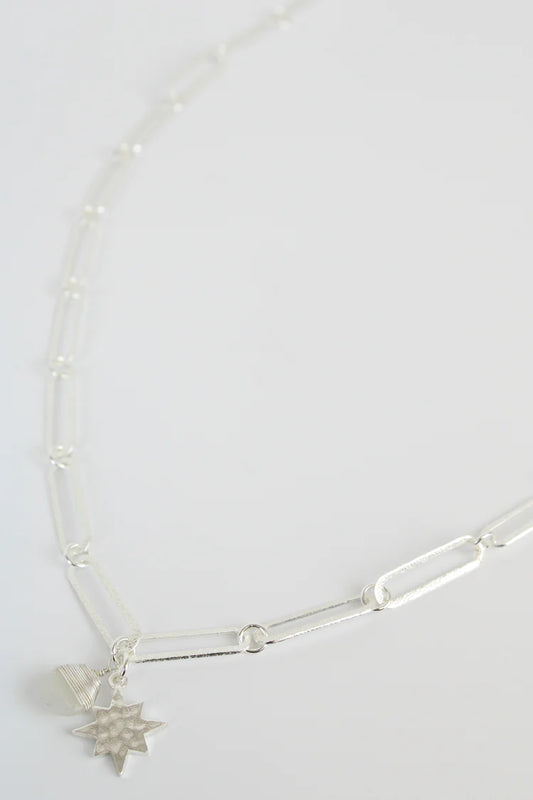 Silver Paper Clip Charm Necklace