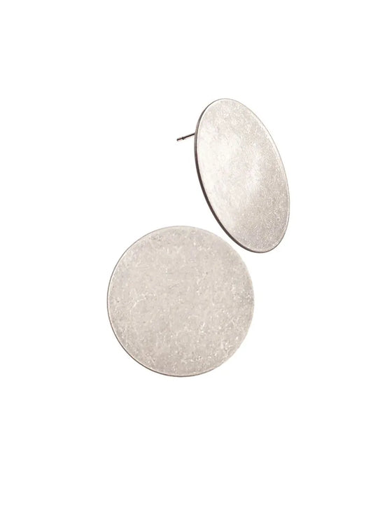 High Moon Earrings in Worn Silver