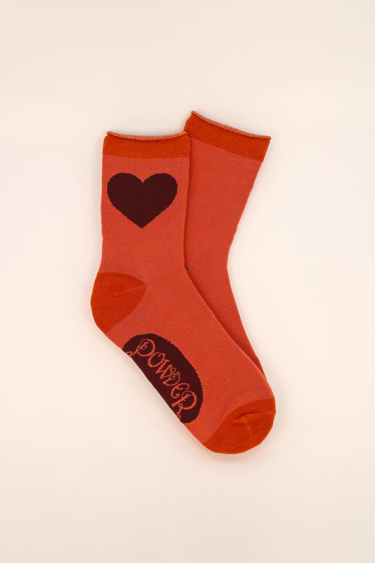 You Have My Heart Ankle Socks in Tangerine