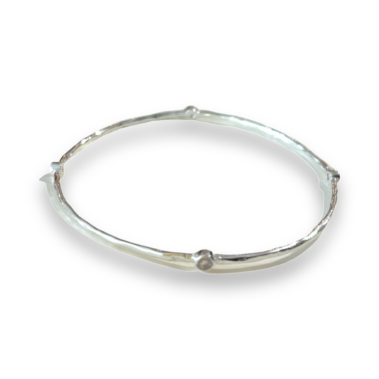 Silver Bracelet with Seed Assorted Stones