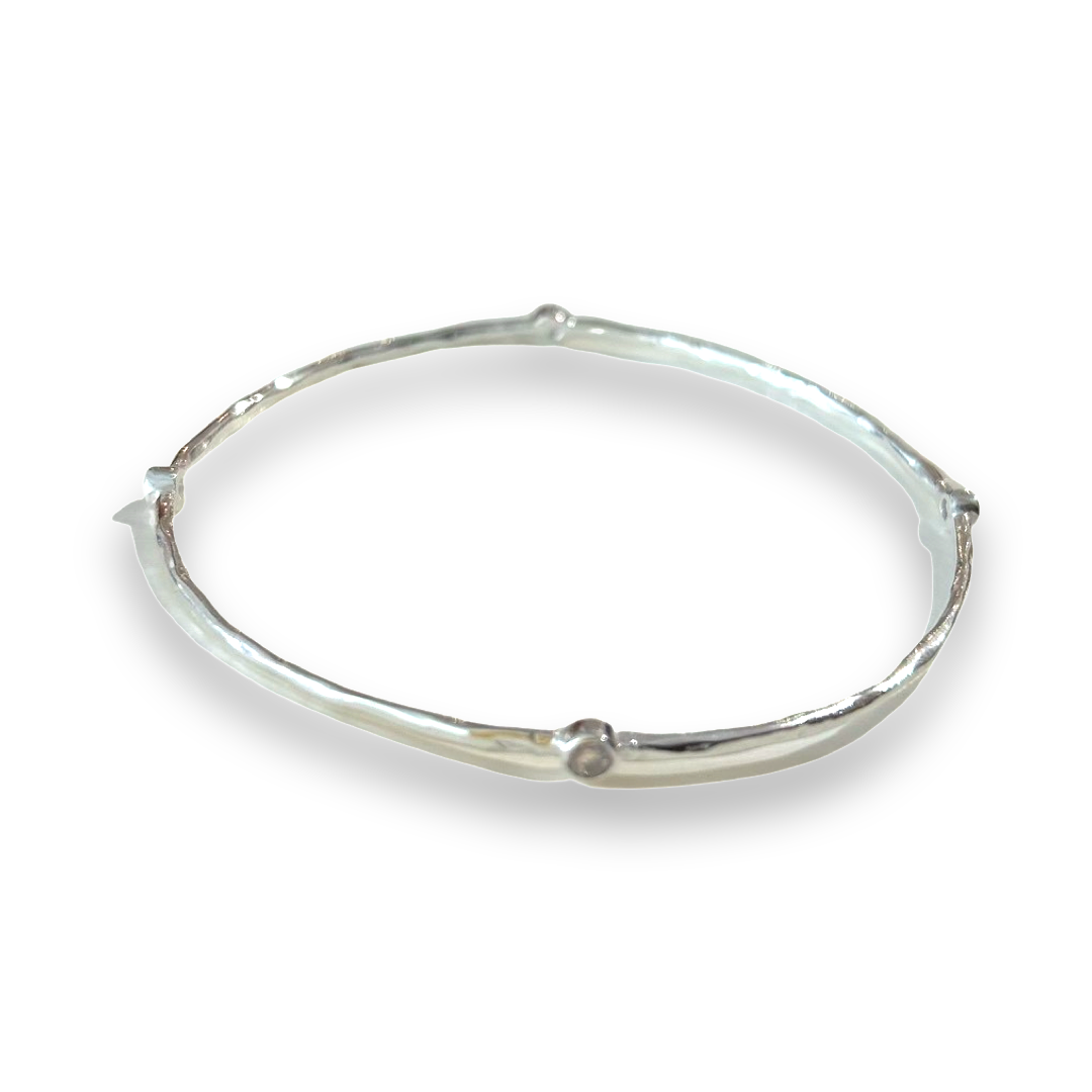 Silver Bracelet with Seed Assorted Stones