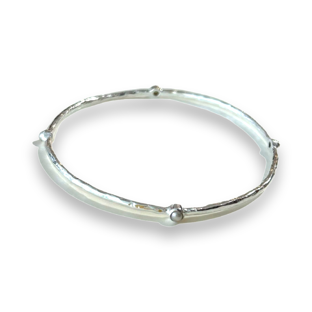 Silver Bracelet with Seed Assorted Stones