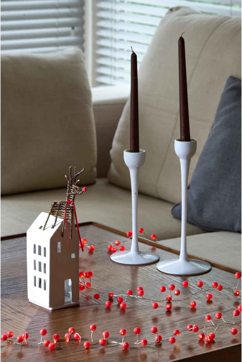 Mains Supply Snowberry Lighting in Red 3 Metres