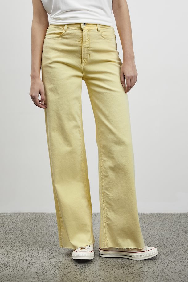 Wide leg best sale yellow jeans