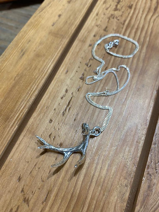 Silver Antler Necklace