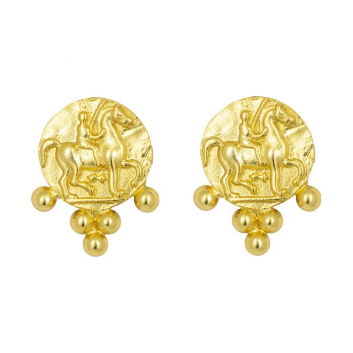 Golden Horseman Stud Earrings