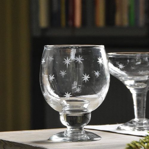 Etched Star Wine or Water Tumblers