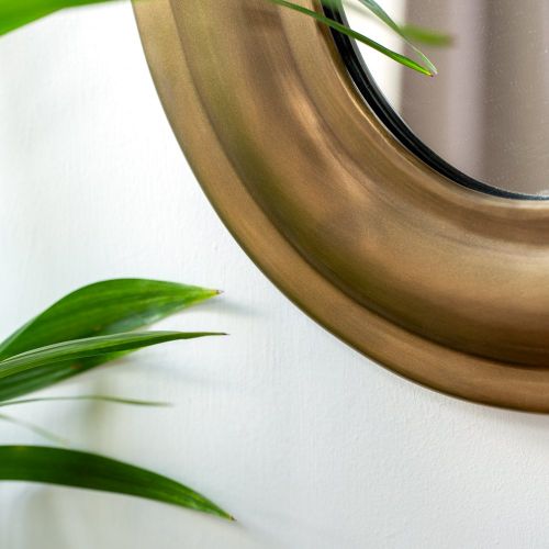 Oval Mirror Antique Brass Finish