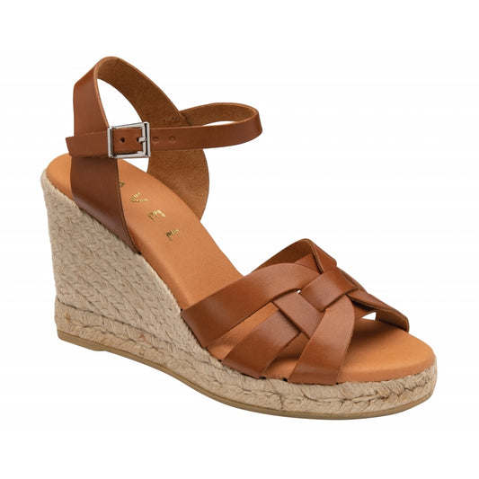 Tan Leather Glion Wedge Sandals