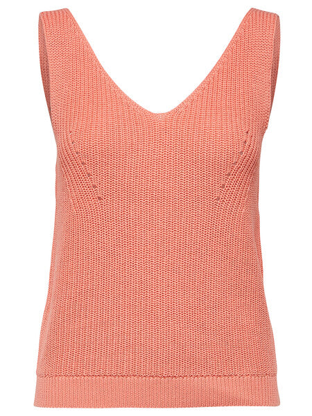 Coral V Neck Knitted Top